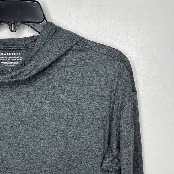 ATHLETA Womens Uptempo Elevate Hoodie Sweatshirt NEW S Black Heather Lightweight - Picture 9 of 16